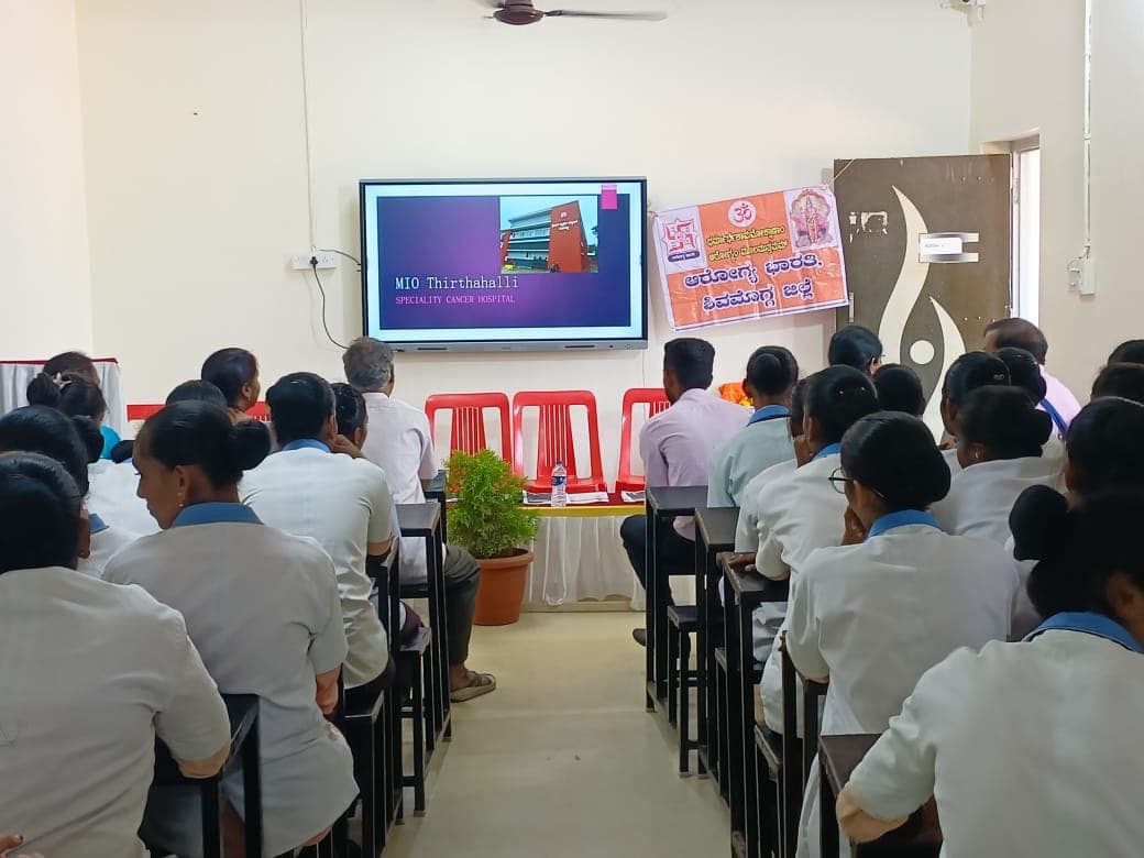 Cancer Awareness program at Bapuji Institute of Paramedical Sciences, Shikaripura